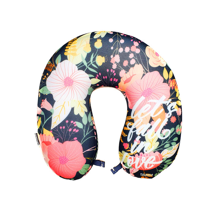 CUELLO MICROFIBRA - FLORES NEGRO